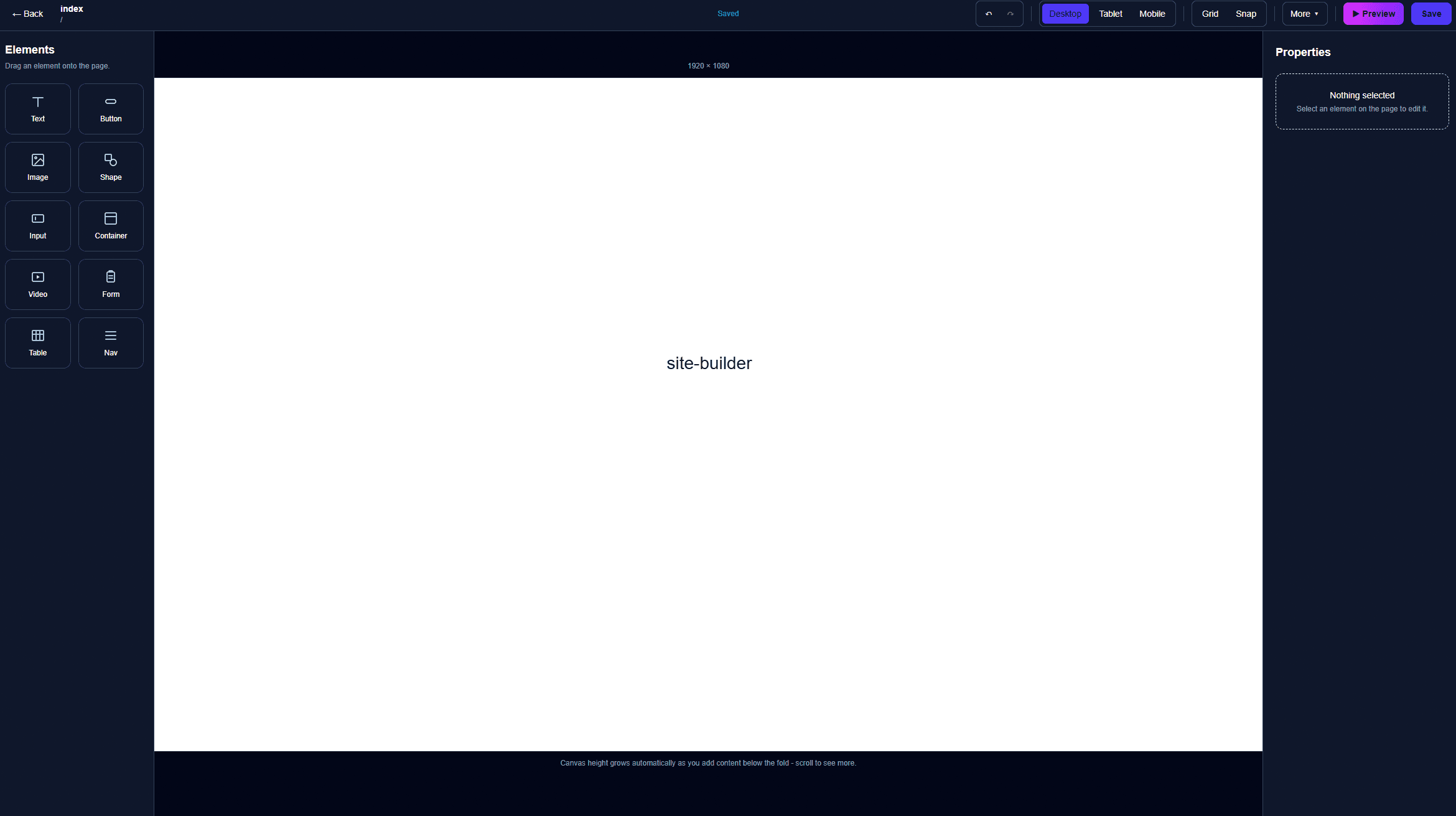 site-builder screenshot